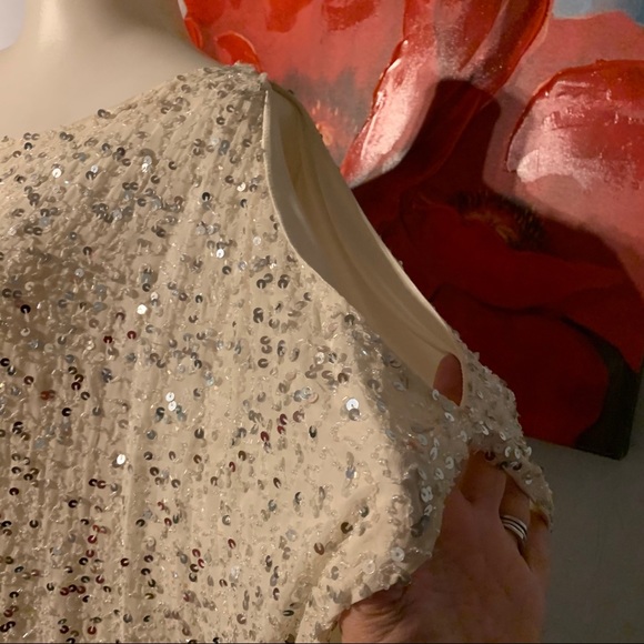 Aidan Mattox size 4 silk sequins dress - Picture 3 of 8